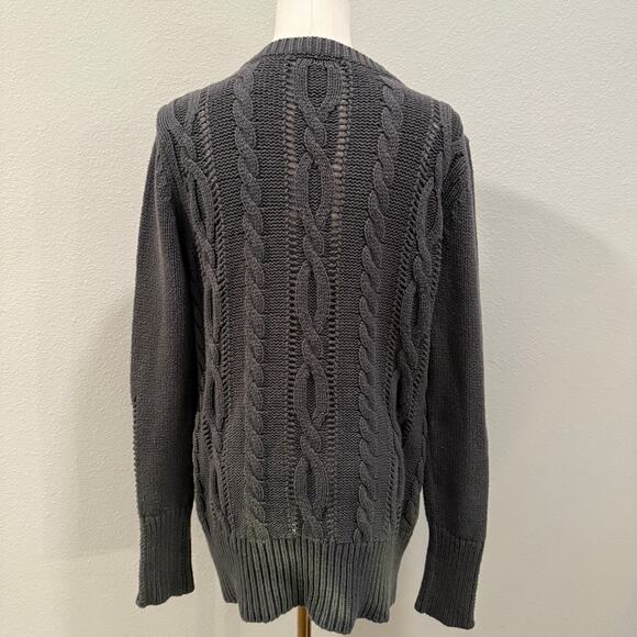 Route 66 Gray Cable Knit Sweater Women Pullover Soft Knit Scoop Neck XL Preppy - Picture 2 of 6